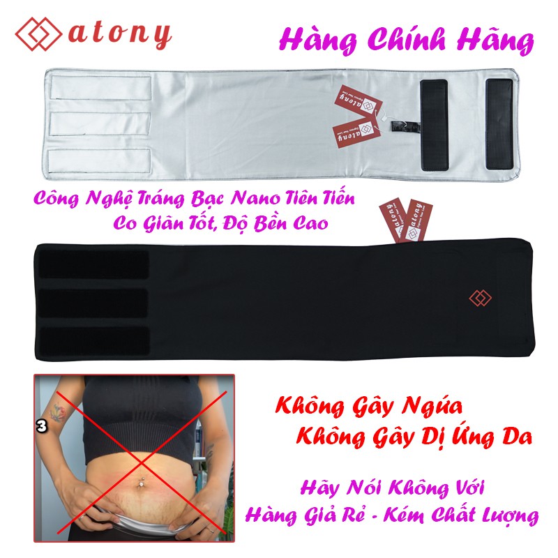 Đai Quấn Nóng Giảm Mỡ Bụng ATONY, Tráng Nano Bạc Nhật Bản Tăng Tiết Mồ Hôi, Sinh Nhiệt, Nịt Bụng Đốt Mỡ, Giảm Eo