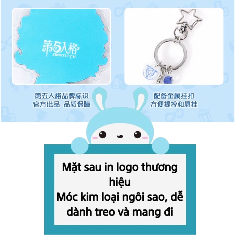 Móc khoá acrylic Identity V chính hãng NetEase - Móc khoá đa năng trong suốt búp bê Identity