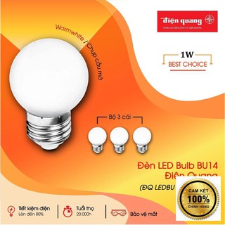 Đèn LED bulb Điện Quang ĐQ LEDBU14G45 01727 (1W warmwhite, chụp mờ) .