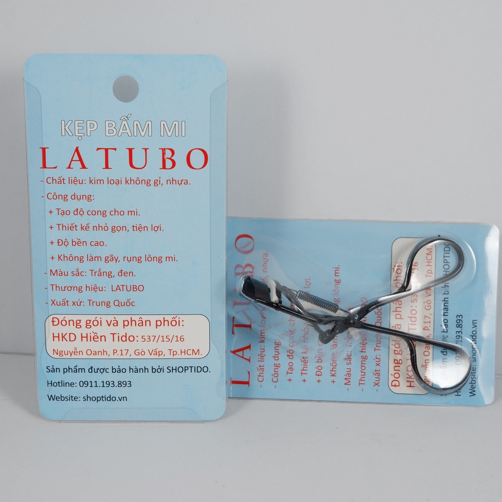 Kẹp bấm mi có răng cưa chất liệu thép không gỉ, mi cong tự nhiên tơi LATUBO Eye Lash Culer NPP Shoptido