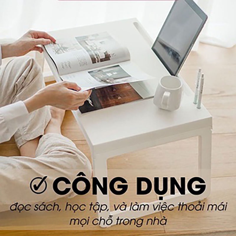 Bàn Học Gấp Gọn Cho Bé, Có Khe Cắm ipad, bút Nhựa Việt Nhật, Chắc Chắn Bền Đẹp Gọn Gàng Tiện Lợi Thông Minh