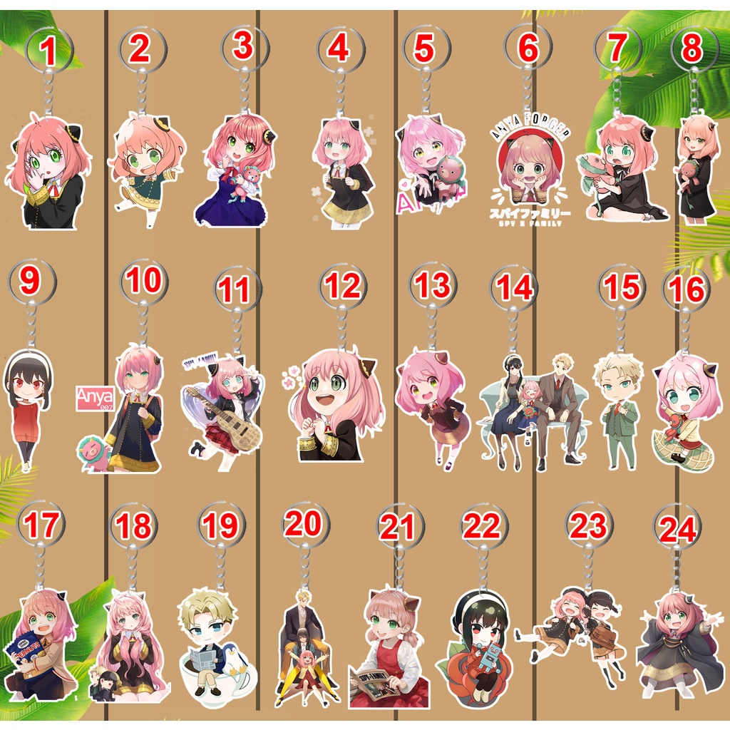 Móc khóa anime Spy X Family, móc treo cặp anime Spy X Family