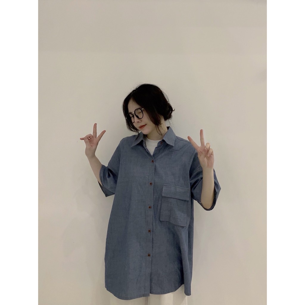 [Mã FAMARAL2 giảm 10K đơn 50K] [ ẢNH THẬT ĐỘC QUYỀN ] Áo sơ mi denim S1