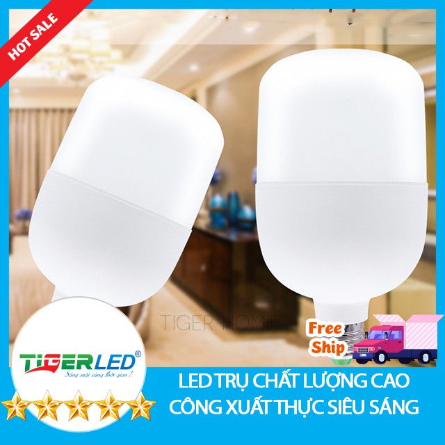 Bóng đèn LED Buld trụ Tigerled Việt Nam tiết kiệm điện năng Độ bền cao Công Xuất Đủ độ sáng cao bh 1 đổi 1