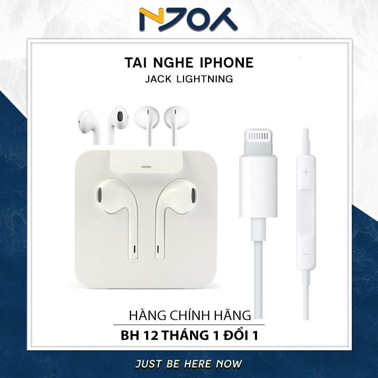 TAI NGHE IPHONE 7 8 X 11 PRO MAX 12 PRO MAX CHÍNH HÃNG CHÂN CẮM LIGHTNING BH 12 THÁNG