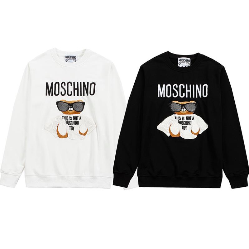 Áo Hoodie Dài Tay Có Nón In Chữ Moschino Sành Điệu Cao Cấp