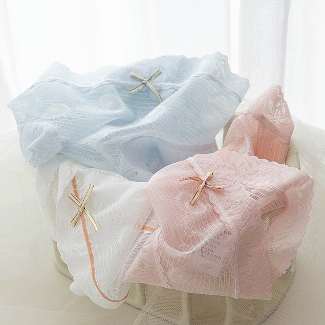 Quần Lót Ren Xuyên Thấu Sexy Gợi Cảm Cao Cấp Đính Nơ Họa Tiết Trái Bơ Mềm Mại Chống Hằn DOLLY SECRET QL047 | BigBuy360 - bigbuy360.vn