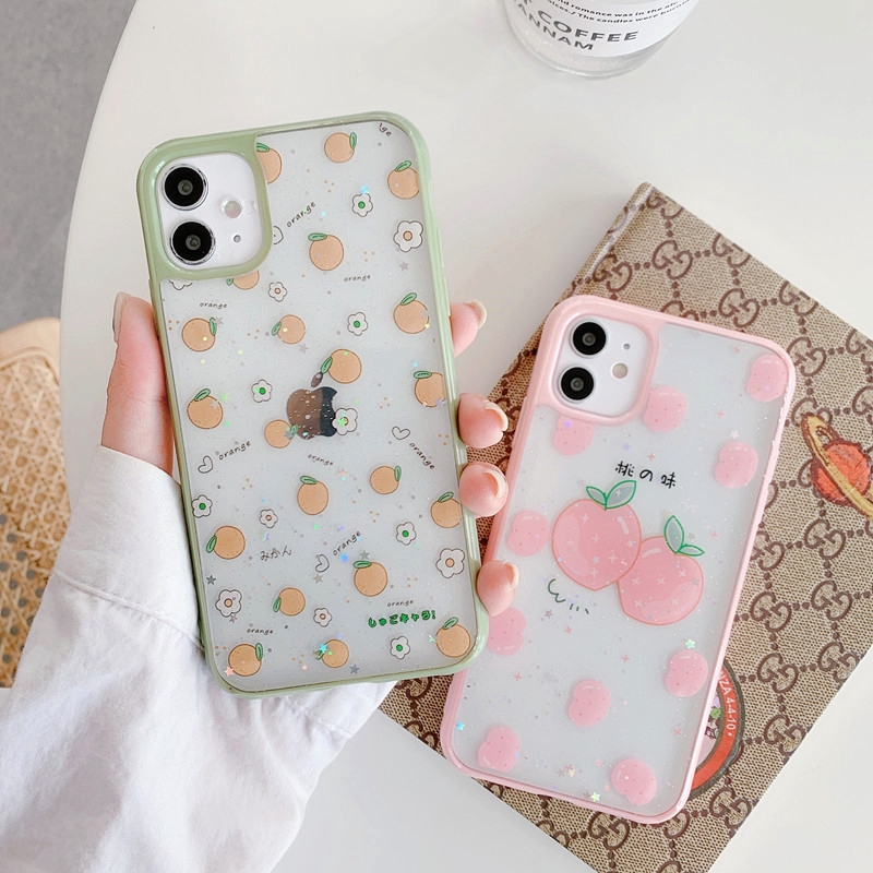 Ốp iphone - Ốp lưng viền Dâu Cam Nhật kim tuyến 6/6plus/6splus/7/8/7plus/8plus/x/xs/xsmax/11/11promax - Awifi S3-6(BX) | BigBuy360 - bigbuy360.vn