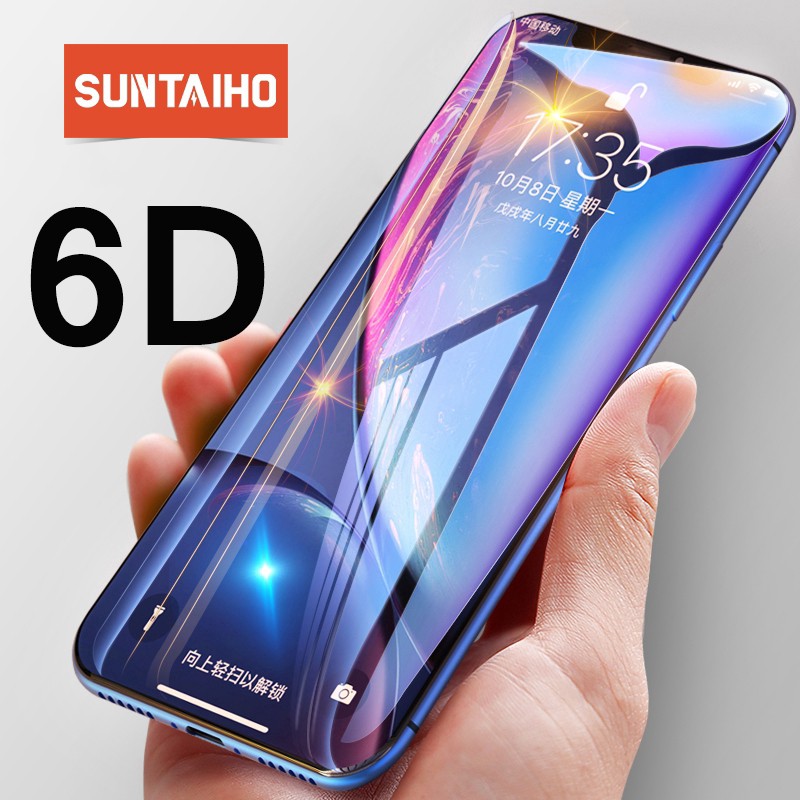 ☼₪❇Miếng Dán Màn Hình SUNTAIHO Kính Cường Lực 6D Viền Cong Cho iPhone 7 Plus XR 6 8 XS MAX