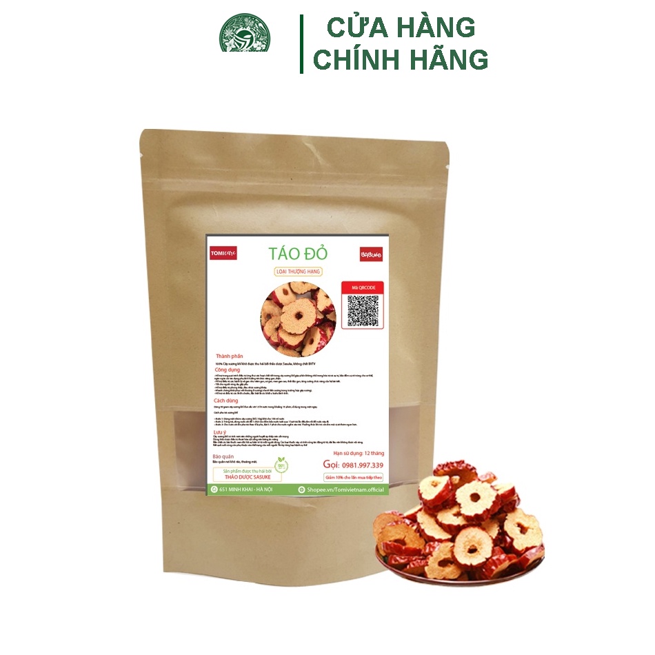 Trà táo đỏ thái lát sấy khô thượng hạng Bách An Khang tốt cho sức khoẻ 100gram