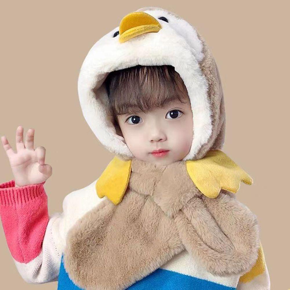 Mũ Lông Chim Cánh Cụt Màu Trơn Giữ Ấm Tai Thiết Kế Thời Trang Thoải Mái Dành Cho Trẻ Em