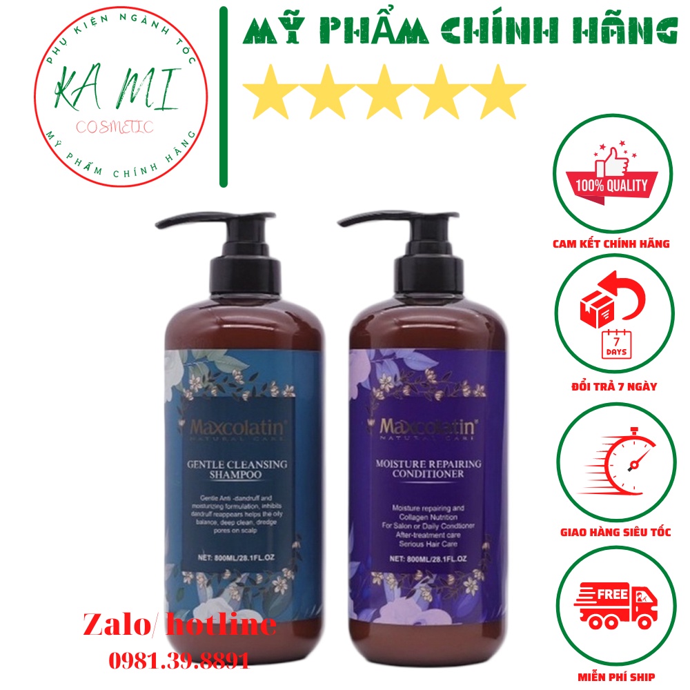 Bộ dầu gội, xả COLATIN Maxcolatin phục hồi tóc khô xơ hư tổn, giảm rụng tóc và ngăn ngừa gàu dung tích 800ml