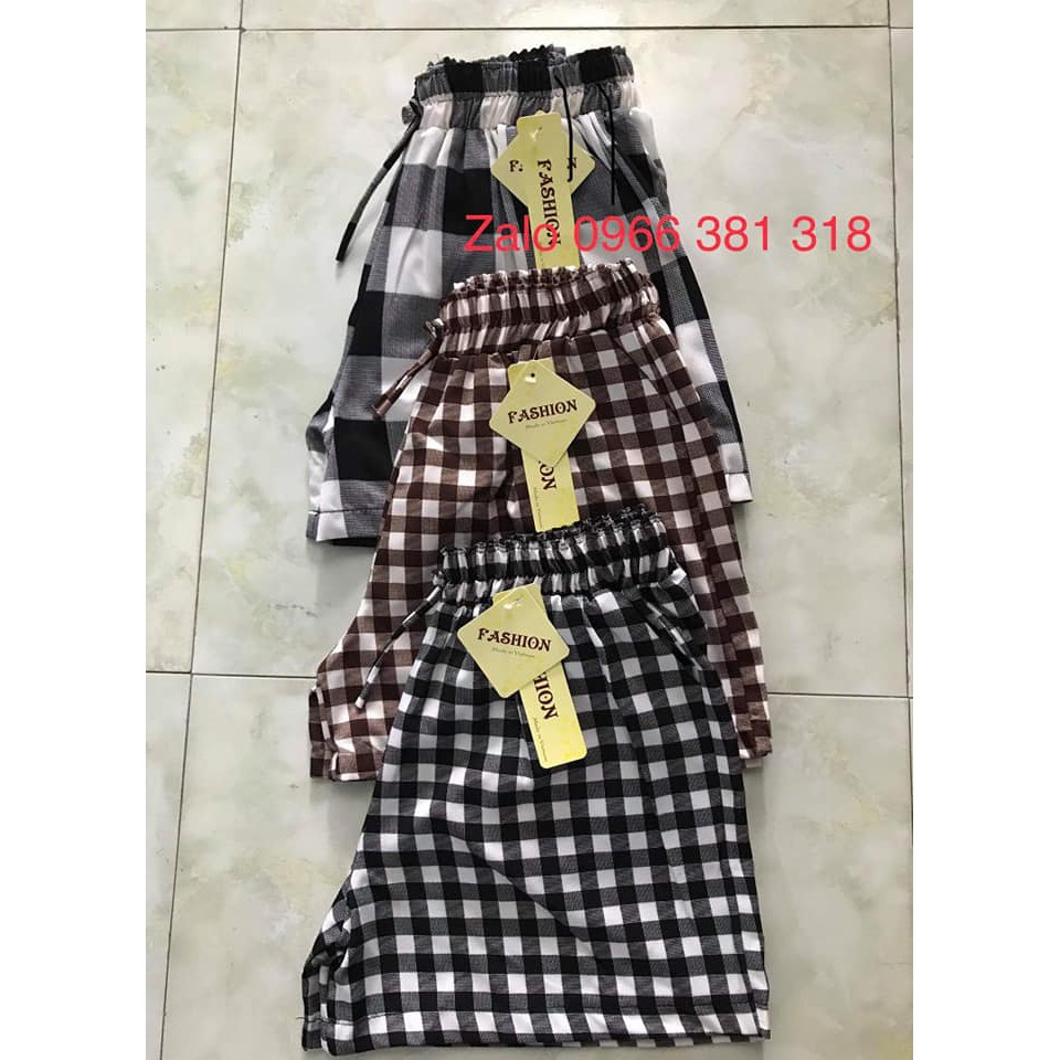 Quần Short 3 màu Kẻ Chữ Chất Đẹp Mát