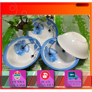 Tô sứ loe 20cm cao cấp Bát Bảo họa tiết xanh lam bền – đẹp – rẻ, since_1977