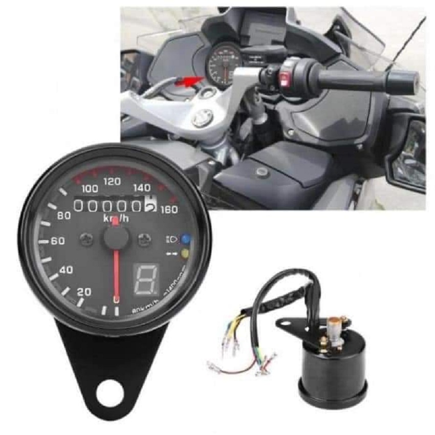 Đồng hồ báo số chuyên độ xe máy classic phù hợp độ Cafe Racer Tracker