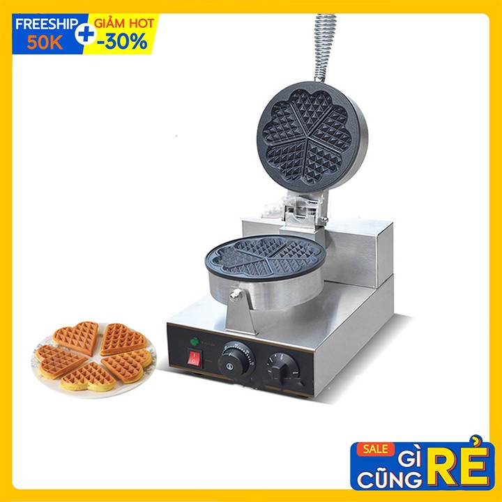 Máy làm bánh Waffle, Nướng bánh kẹp tổ ong khuôn trái tim Công nghiệp