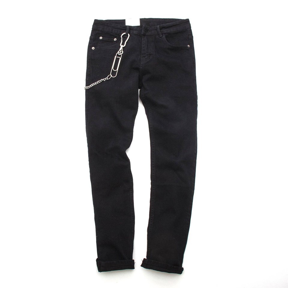 Quần Baggy Jean Trơn Xanh Unisex Chất Dày Dặn Co Giãn