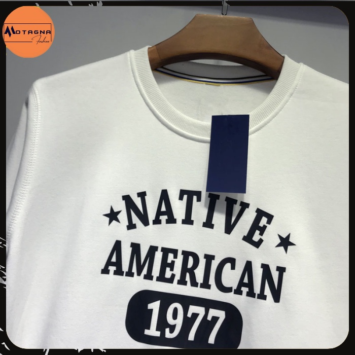 Áo nỉ sweater, Áo nỉ mỏng chất mịn kiểu dáng Hàn Quốc in NATIV mã NZ619