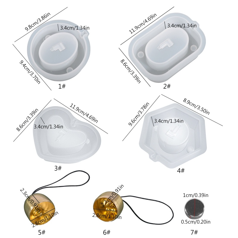 Khuôn Silicone Tạo Hình Lục Giác / Chữ Nhật / Trái Tim / Lục Giác 3D Dùng Làm