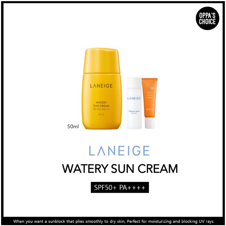 🇰🇷 Kem chống nắng LANEIGE WATERY SUN CREAM SPF50+ PA++++ 50ml with GIFT