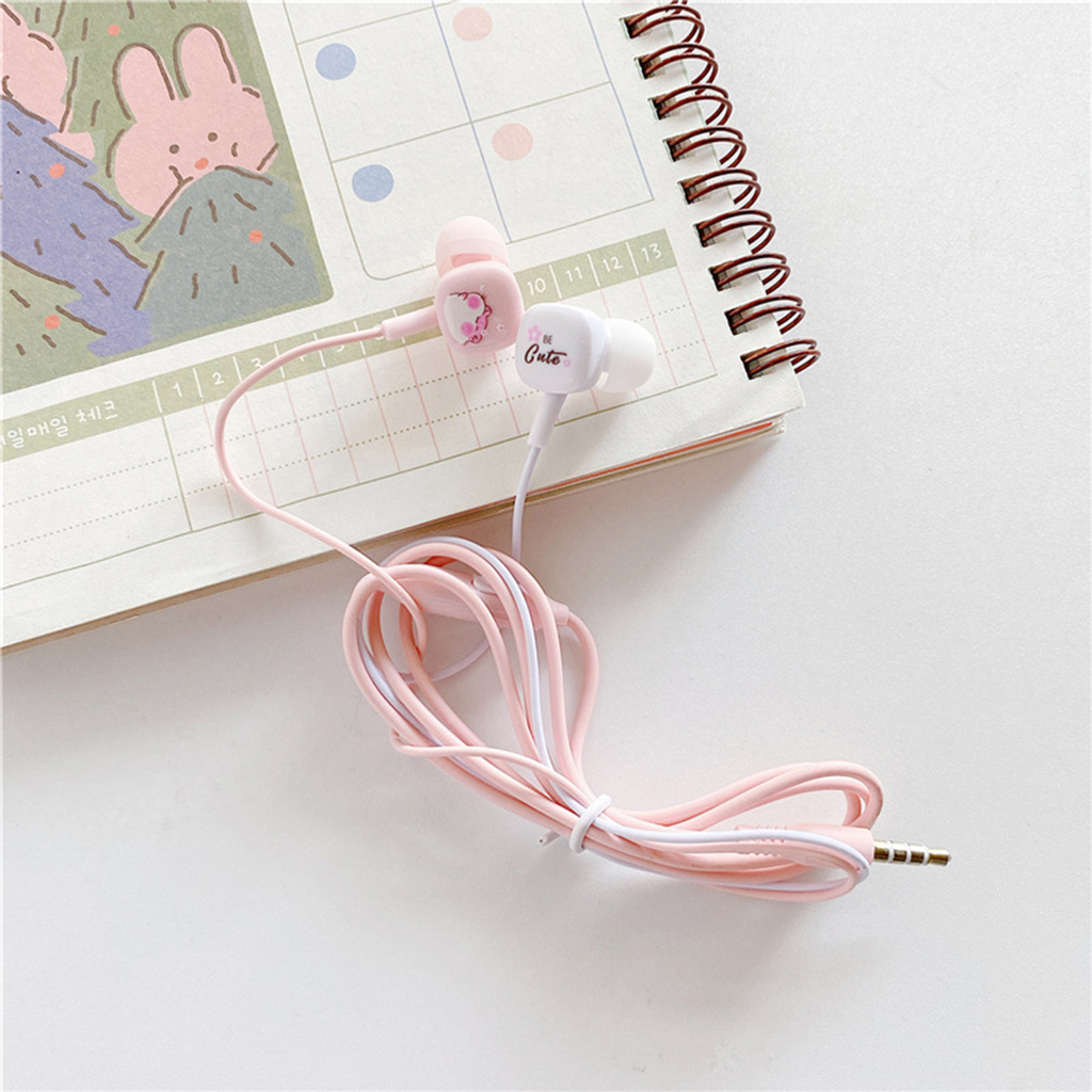 Tai Nghe Nhét Tai Có Dây Kèm Hộp Đựng Hình Hoạt Hình Đáng Yêu