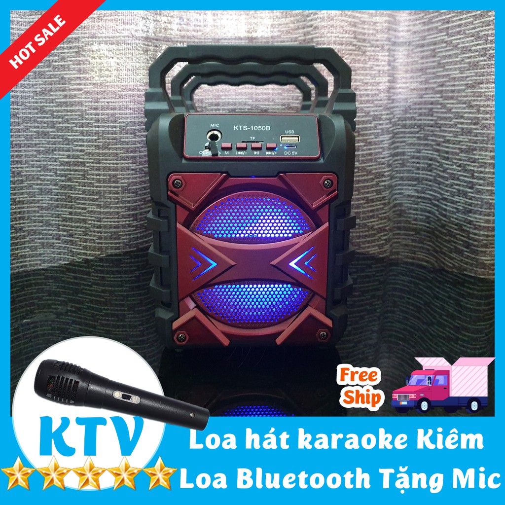 Loa Kẹo Kéo, Loa Bluetooth 5.0 Hát kiêm Hát Karaoke Tặng mic có dây Công Xuất Lớn Tiện Lợi Model Mới 2022