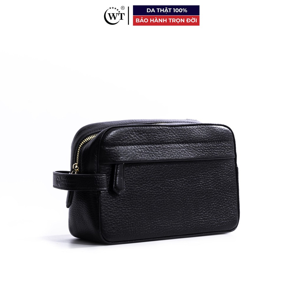 Clutch Cầm Tay Da Bò Nam Cao Cấp Có Quai Cầm Màu Đen, Nâu, Xanh Dương GOLFIE WT Leather 070111101, 070111102, 070111107