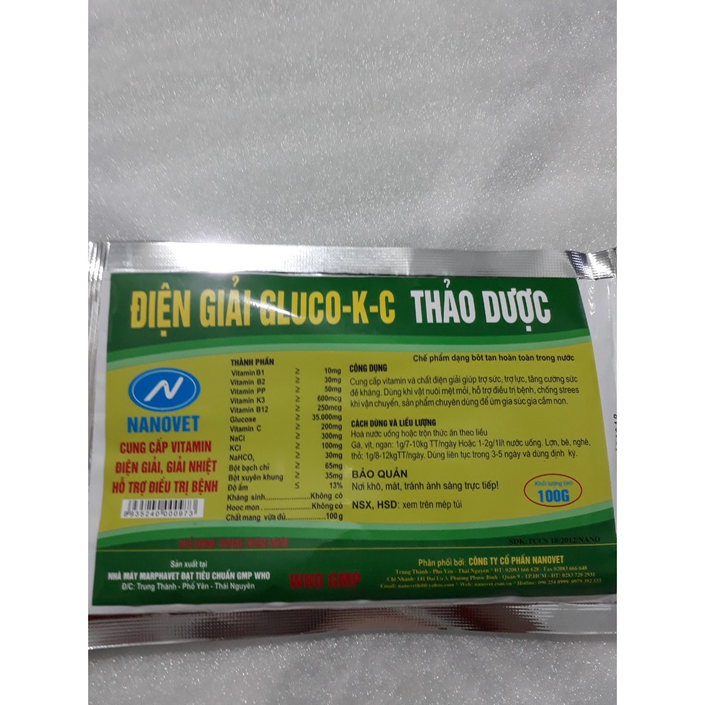 ĐIỆN GIẢI GLUCO-K-C THẢO DƯỢC 100g