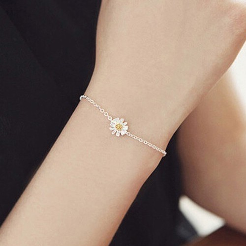 Lắc Chân Mạ Bạc Họa Tiết Hoa Thời Trang Cho Nữ