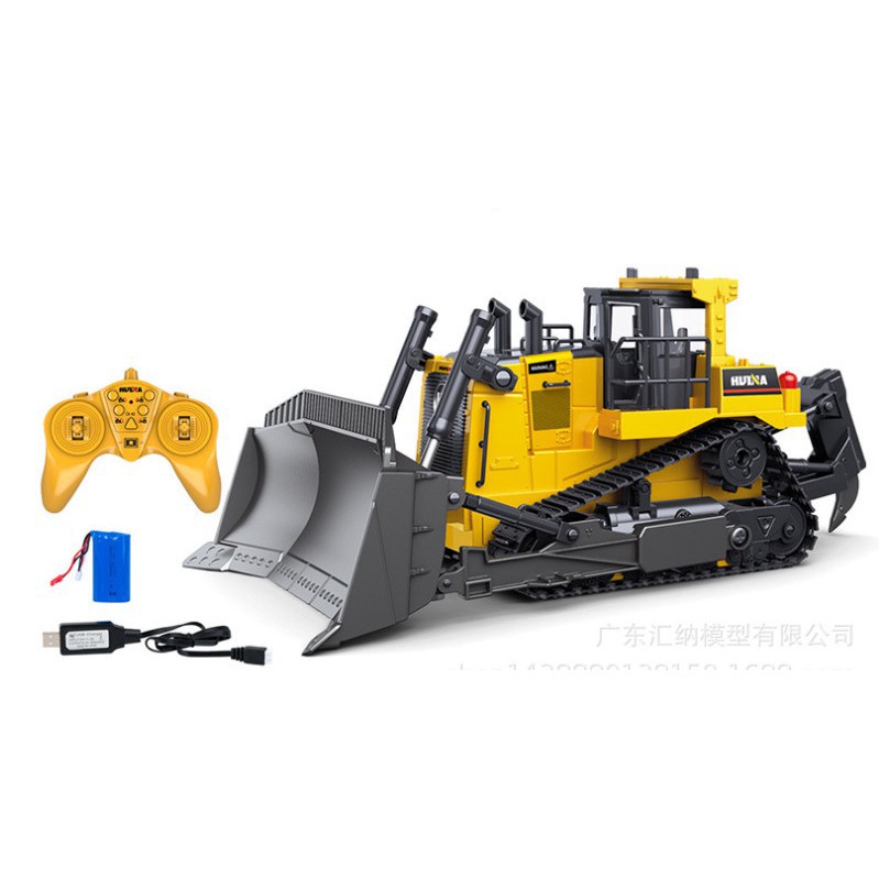 Mô hình máy ủi Huina 1569 đầu khiển từ xa RC Bulldozer 569 - Xe xúc đất công tình xây dựng Huina596 máy xúc Hulna 1569