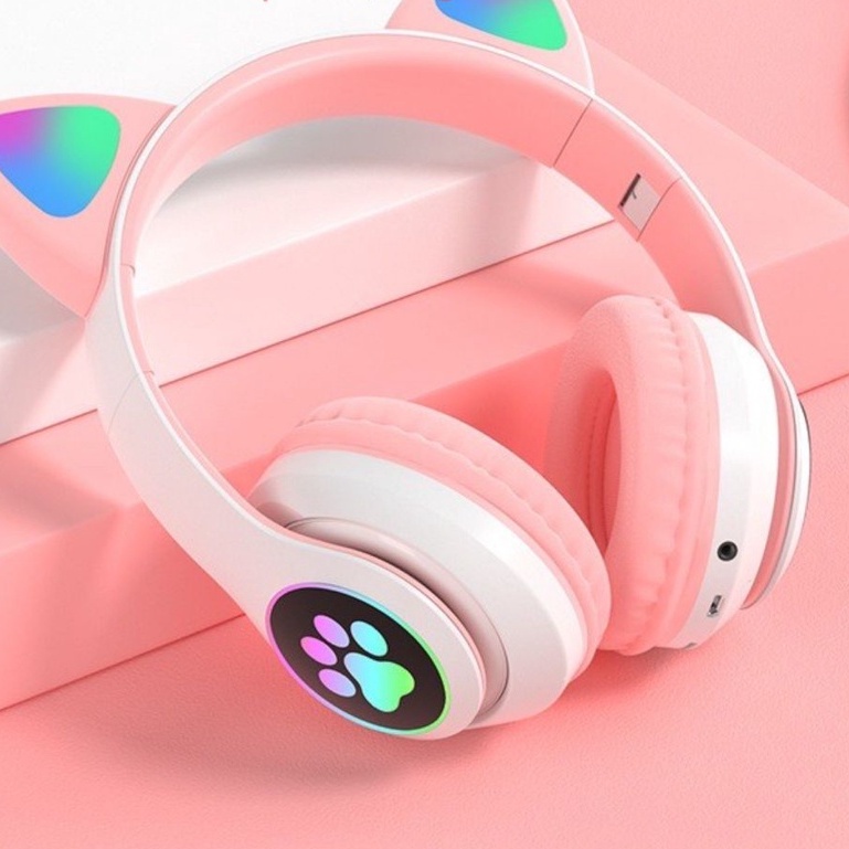 Tai Nghe Mèo Bluetooth Chụp Tai STN-28 Có Micro Chơi Game, Học Online, Nghe Nhạc HIFI. Headphone Máy Tính Không Dây