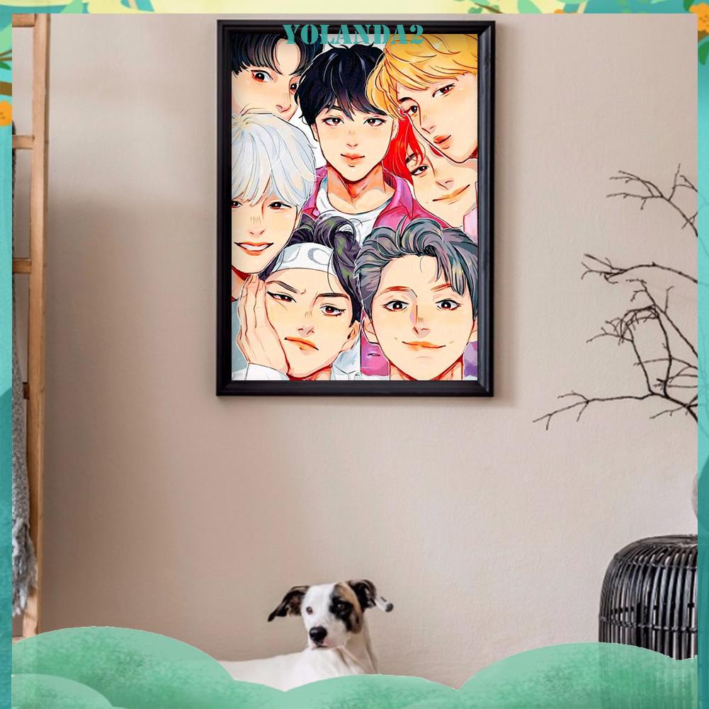 Bộ Tranh Đính Đá Đính Đá Tự Làm Hình Bé Trai Phong Cách Hàn Quốc