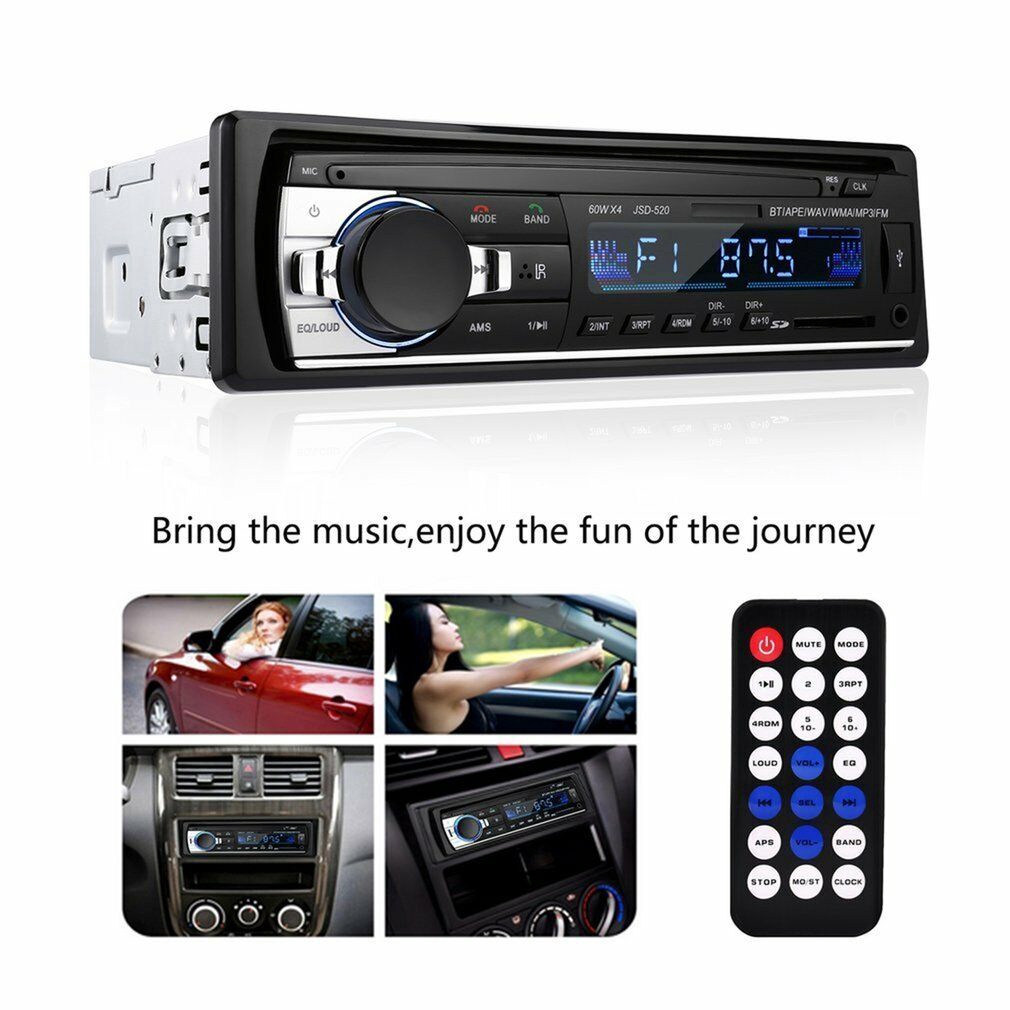 Máy nghe nhạc MP3 trên xe hơi hỗ trợ đài FM Bluetooth / USB / TF 24V 12Pin 1 DIN có điều khiển từ xa