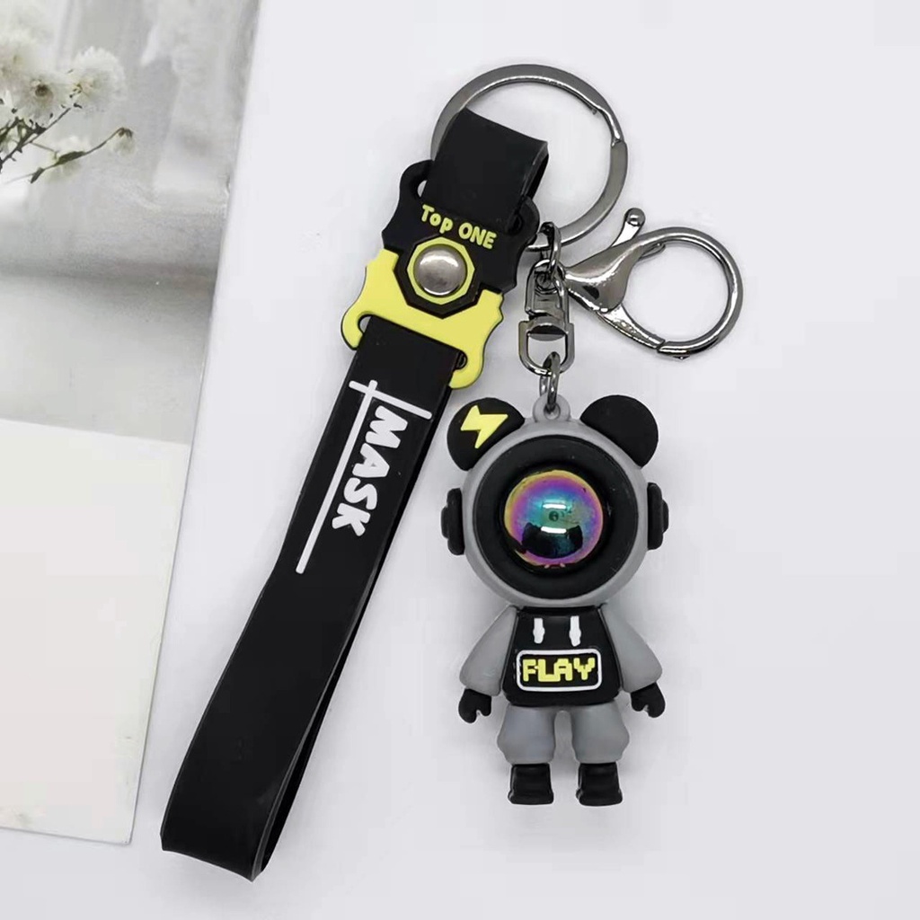 Móc khóa cute Asta Accesoriesô tô hình gấu anime màu đen xanh chết liệu cao su nhựa siêu bền - Móc khoá Astro