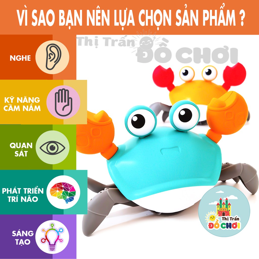 Đồ chơi cót 🦀 GIÁ SỐC 🦀 Đồ chơi dây cót cua bò tinh nghịch bơi lội, có dây kéo, bằng nhựa an toàn cho bé - 680A