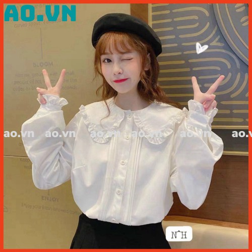 {ao.vn} áo babydoll tay bèo hàng QCCC loại 1, áo sơ mi bánh bèo mẫu mới 2021 có size Yannan.vn