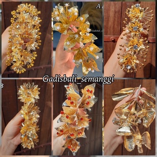 Image of semanggi bali termurah / bunga emas/ semanggi emas / semanggi hair do/ semanggi kondangan / karet ulir/ rambut ulir / semanggi