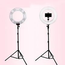ĐÈN led livestream, makeup, hỗ trợ bán hàng size LỚN 54cm+ chân kéo cao 2,1 mét+ kẹp đt (bảo hành 1 tháng)