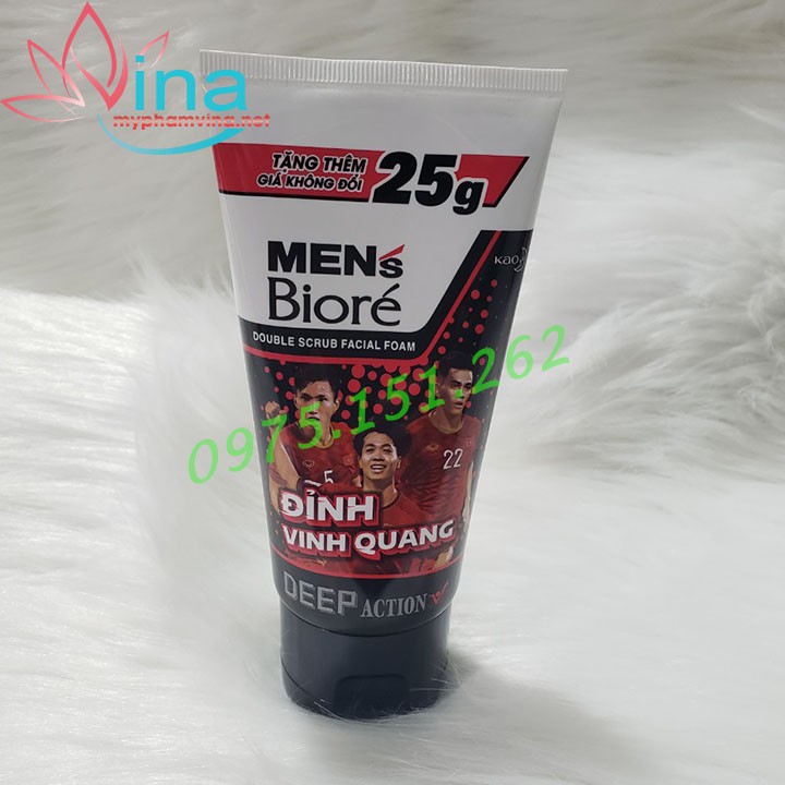 Sữa Rửa Mặt Men'S Biore Tác Động Kép Sạch Sâu Tuýp 100G (ĐỎ)