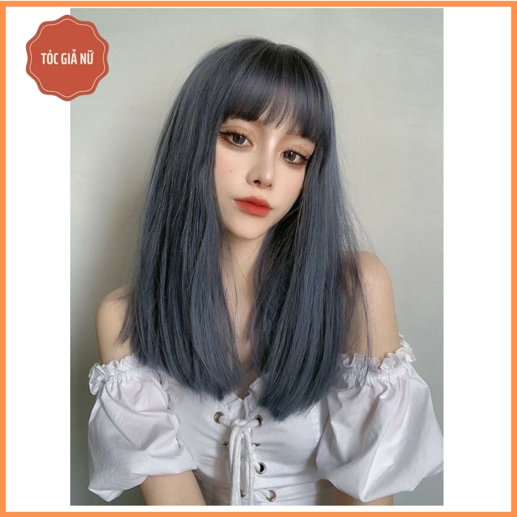 Tóc giả nữ đẹp 🤑FREESHIP🤑 Tóc giả nguyên đầu thẳng lỡ siu cute 40cm