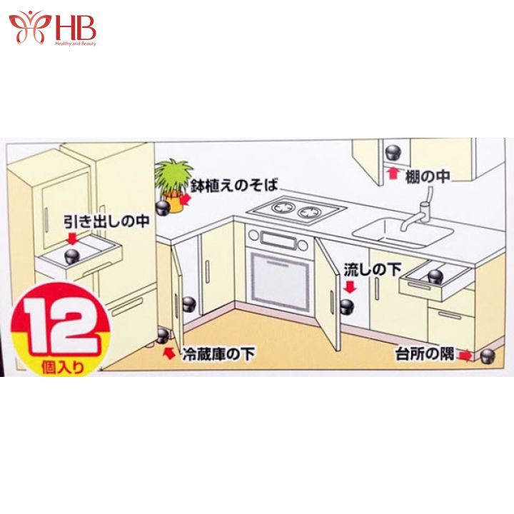 Viên diệt gián nội địa Nhật Bản 12 viên không mùi, an toàn hiệu quả khi sử dụng hàng chính hãng