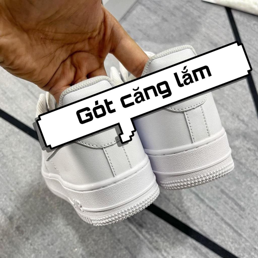 Giày Thể Thao AF1 Trắng, Giày Sneaker Air Force 1 Trắng Full Đế Bánh Mỳ Độn Chiều Cao Dành Cho Nam Nữ Đi Học Đi Chơi