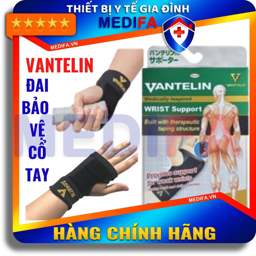 Đai Bảo Vệ Cổ Tay Vantelin - Chính Hãng Nhật Bản - Được Chuyên Gia Khuyên Dùng - Bảo Vệ Khớp Cổ Tay Tối Đa