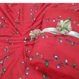 Mền nỉ cotton Thái ĐỎ ĐÈN văn phòng, đi học, du lịch