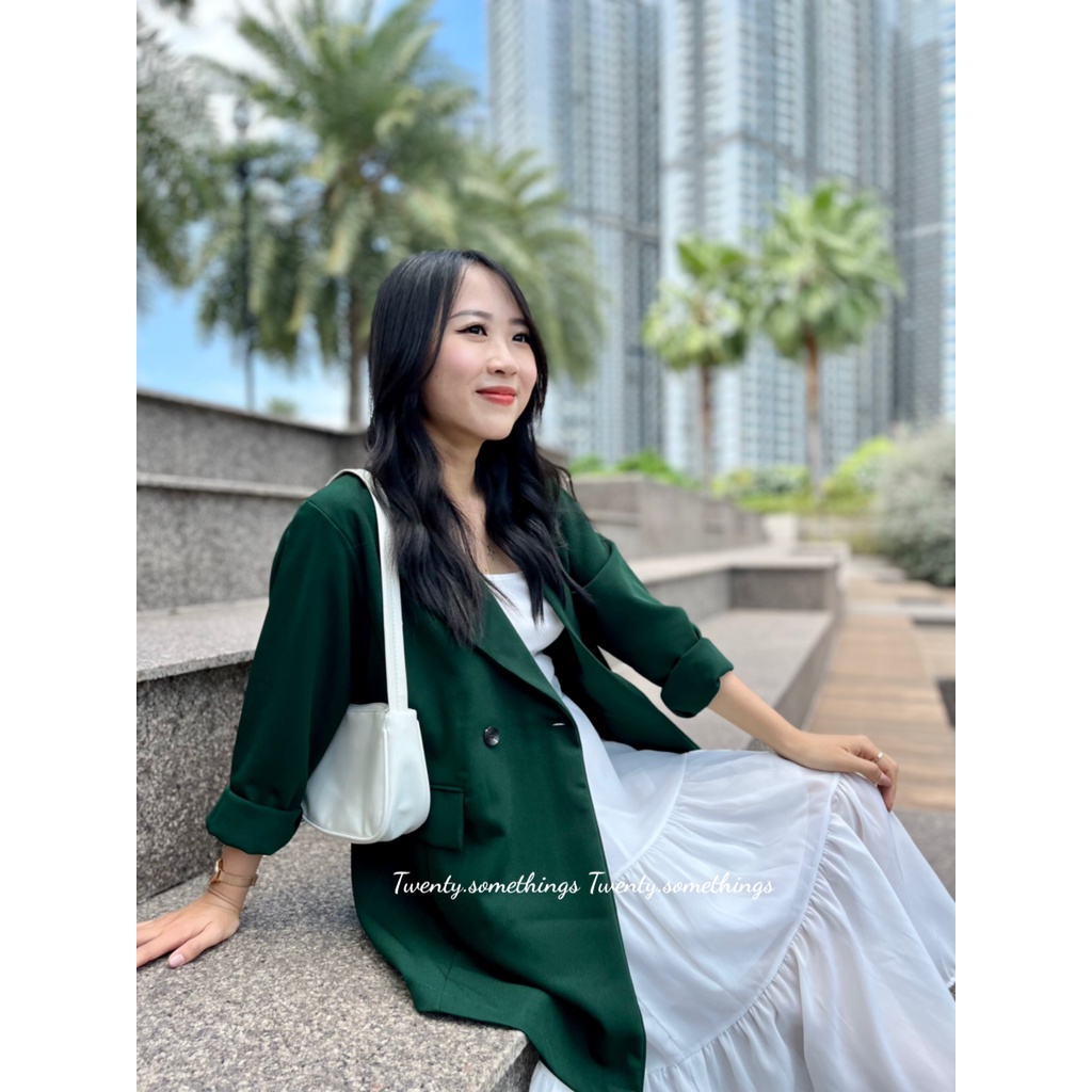 Áo Blazer 2 Cúc Form Rộng 1 Lớp (ảnh thật/sẵn/video)