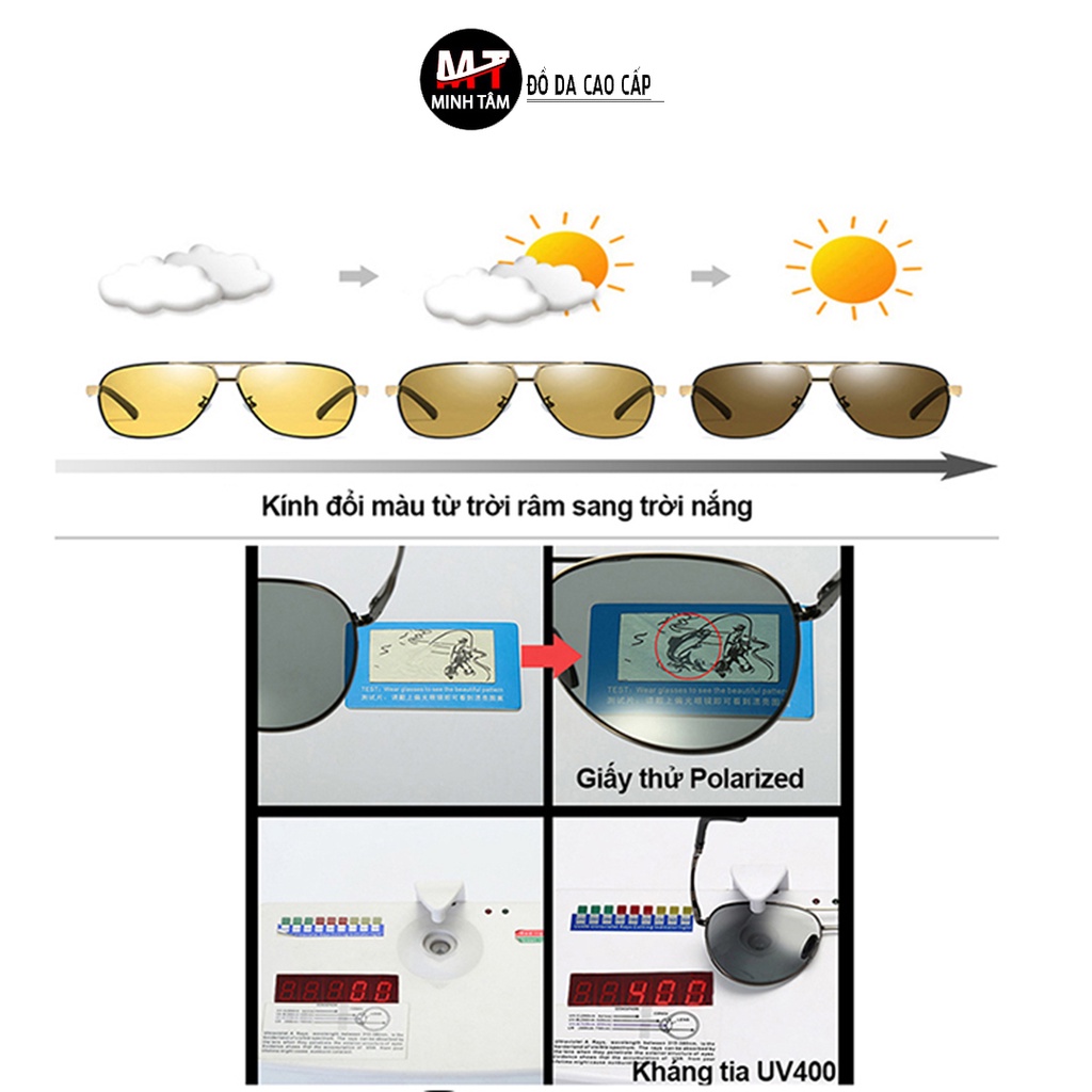 Mắt kính nam nữ Minh Tâm gương thay đổi ánh sáng MT8521