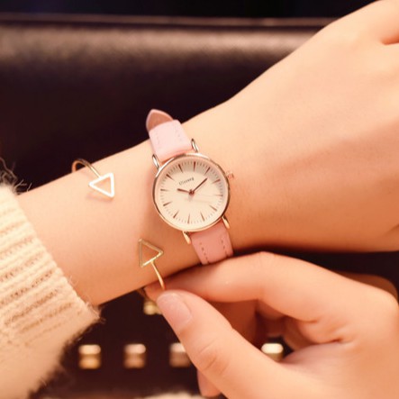 Đồng hồ thời trang nữ Ulzzang U013 tuyệt đẹp, mặt tròn nhỏ xinh xắn, dây da mềm đeo êm tay | BigBuy360 - bigbuy360.vn