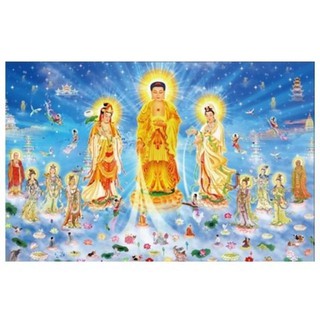 Tranh đính đá tây phương cực lạc thánh chúng a di đà 130x86cm vs240