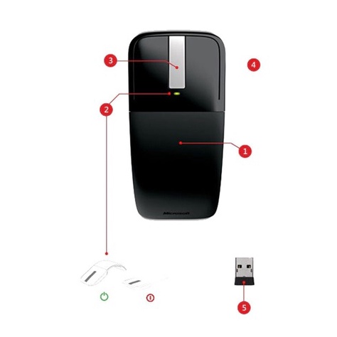 Chuột không dây Microsoft Arc Touch Wireless BlueTrack Mouse Black RVF-00001 Chính Hãng