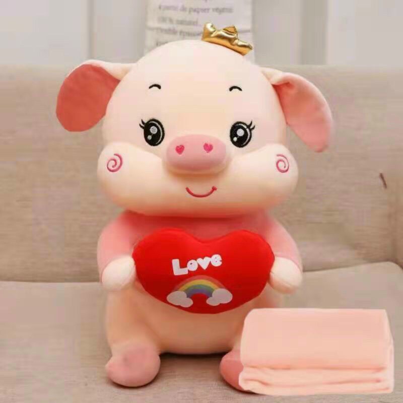 Bộ chăn gối văn phòng hình heo mẫu mới